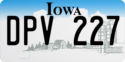 IA license plate DPV227