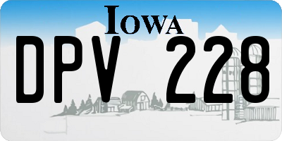 IA license plate DPV228