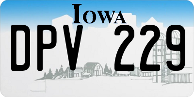 IA license plate DPV229