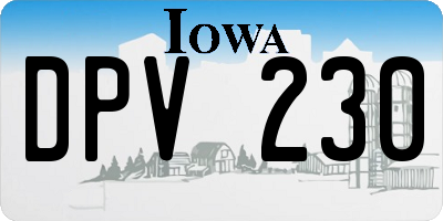 IA license plate DPV230