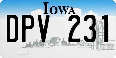 IA license plate DPV231