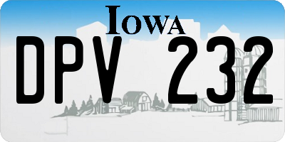 IA license plate DPV232