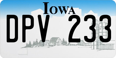 IA license plate DPV233