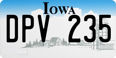 IA license plate DPV235