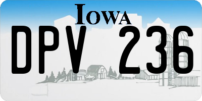 IA license plate DPV236