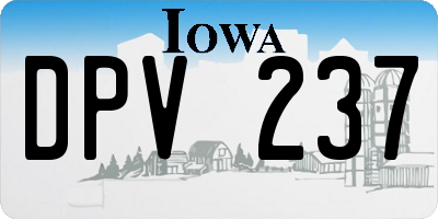 IA license plate DPV237