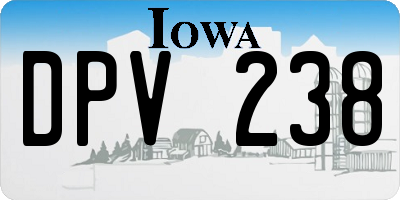 IA license plate DPV238