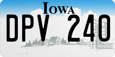 IA license plate DPV240