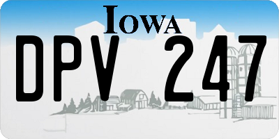 IA license plate DPV247