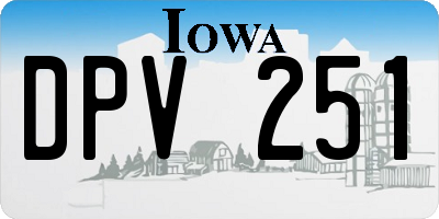 IA license plate DPV251