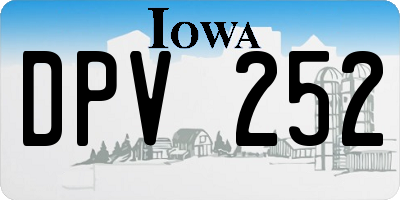 IA license plate DPV252