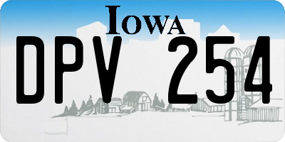 IA license plate DPV254