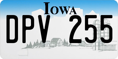 IA license plate DPV255