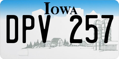 IA license plate DPV257