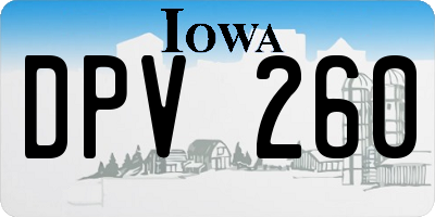 IA license plate DPV260