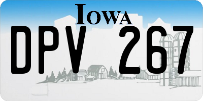 IA license plate DPV267