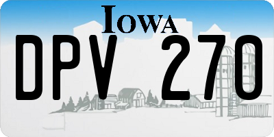 IA license plate DPV270