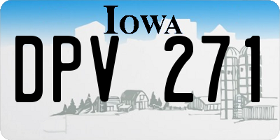 IA license plate DPV271