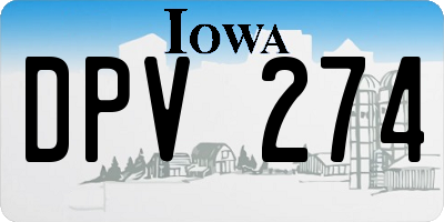 IA license plate DPV274