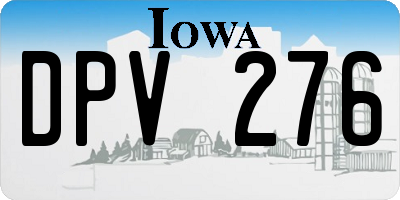 IA license plate DPV276