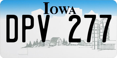 IA license plate DPV277