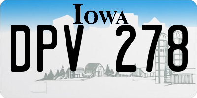 IA license plate DPV278