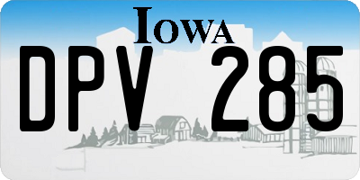 IA license plate DPV285