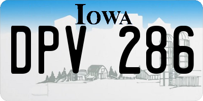 IA license plate DPV286