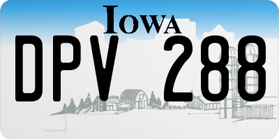 IA license plate DPV288