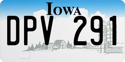 IA license plate DPV291