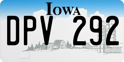 IA license plate DPV292