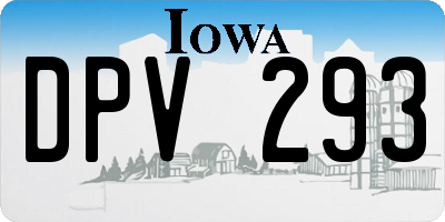 IA license plate DPV293