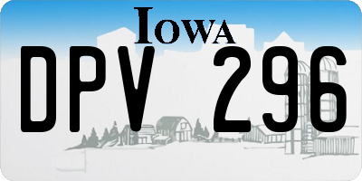 IA license plate DPV296