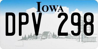 IA license plate DPV298