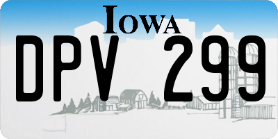 IA license plate DPV299