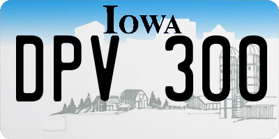 IA license plate DPV300