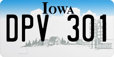IA license plate DPV301