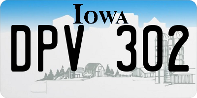 IA license plate DPV302