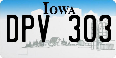 IA license plate DPV303