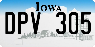 IA license plate DPV305