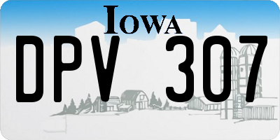 IA license plate DPV307