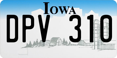 IA license plate DPV310