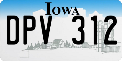 IA license plate DPV312