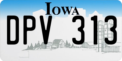 IA license plate DPV313