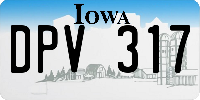 IA license plate DPV317