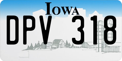IA license plate DPV318