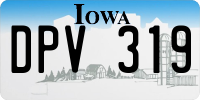 IA license plate DPV319