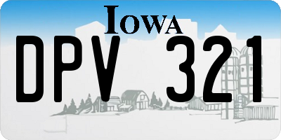 IA license plate DPV321