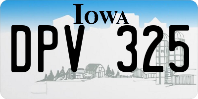 IA license plate DPV325