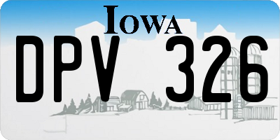 IA license plate DPV326